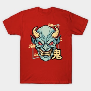 japanease demon oni design ( blue) T-Shirt